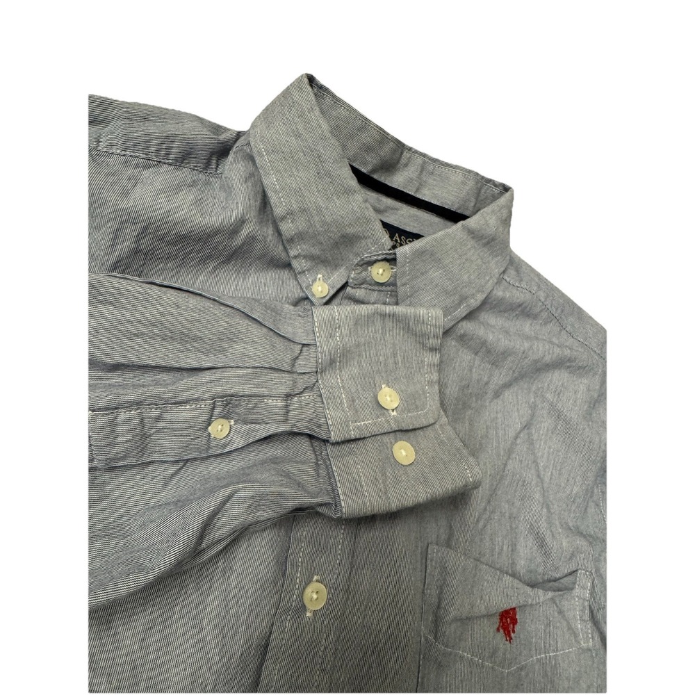 US Polo Assn. Men's Plaid Button Up Shirt Size Large Blue Stripe